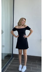 Wendy Fitili Elbise Siyah