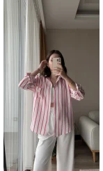 Weno BEYAZ-PEMBE ÇİZGİLİ Gömlek