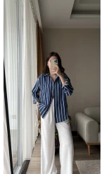 Weno LACİVERT-BEYAZ ÇİZGİLİ Gömlek