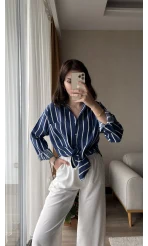 Weno LACİVERT-BEYAZ ÇİZGİLİ Gömlek