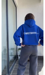 Wrst Lacivert Kapüşonlu Polarlı Sweatshirt