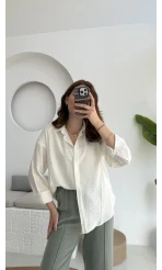 Yandan Triko Detay Pileli Gömlek