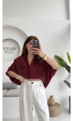 Yarasa Kol Gömlek Bordo - 2115