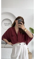 Yarasa Kol Gömlek Bordo - 2115