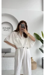 Yarasa Kol Gömlek Kırık Beyaz - 2115