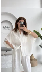 Yarasa Kol Gömlek Kırık Beyaz - 2115