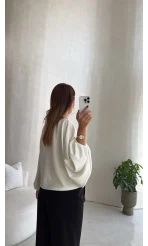 Yarasa Kol Oversize Bluz - Ekru - Kod: 1627