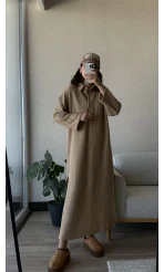 Yase Camel Uzun Elbise