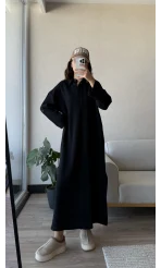 Yase Siyah Uzun Elbise