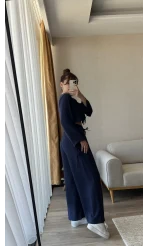 Yazlık Modal Karışımlı Lacivert Takım