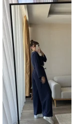 Yazlık Modal Karışımlı Lacivert Takım