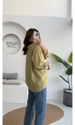 Yeşil Tonları Oversize Tensel Gömlek Kod: 4612