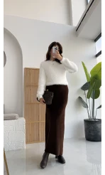 Yumoş Etek - Kahverengi - KOD:9044