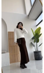 Yumoş Etek - Kahverengi - KOD:9044