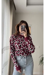 Yumoş Leopar Kazak Bordo