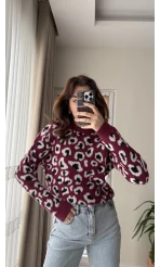 Yumoş Leopar Kazak Bordo