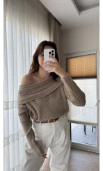 Yves Kayık Yaka Kazak Vizon