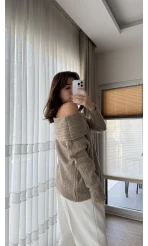 Yves Kayık Yaka Kazak Vizon