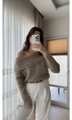 Yves Kayık Yaka Kazak Vizon