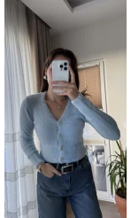 Zra Model Sakallı Yumoş Hırka Mavi
