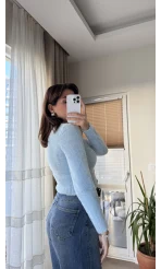 Zra Model Sakallı Yumoş Hırka Mavi