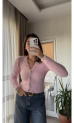Zra Model Sakallı Yumoş Hırka Pembe