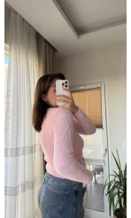 Zra Model Sakallı Yumoş Hırka Pembe
