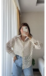 Zehra Transparan Krem Gömlek&Bluz