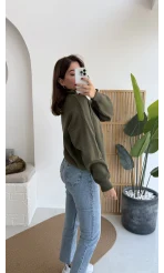 Zoey Polo Yaka Düğmeli Kazak - Haki - Kod: 34100