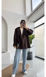 Zoya Deri İpli Kısa Trençkot - Acı Kahve - Kod: 7488