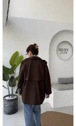 Zoya Deri İpli Kısa Trençkot - Acı Kahve - Kod: 7488