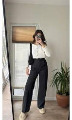 Zr Kumaş Palazzo Pantolon Siyah