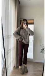 Zr Meyla Bordo Tonları Rengi Slim Fit Jean