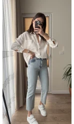 Meyla Buz Mavisi Slim Fit Jean Pantolon