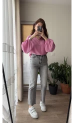 Meyla Duman Rengi Slim Fit Jean Pantolon