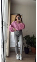 Meyla Duman Rengi Slim Fit Jean Pantolon