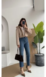 Meyla Lacivert Tonları Rengi Slim Fit Jean Pantolon