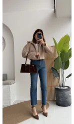 Meyla Lacivert Tonları Rengi Slim Fit Jean Pantolon