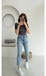 Meyla Mavi Tonları Slim Fit Jean Pantolon (NO:8)