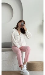 Meyla Pembe Slim Fit Jean Pantolon