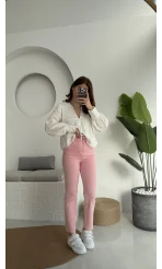Meyla Pembe Slim Fit Jean Pantolon