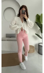 Meyla Pembe Slim Fit Jean Pantolon