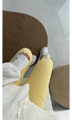 Meyla Sarı Slim Fit Jean Pantolon