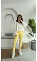 Meyla Sarı Slim Fit Jean Pantolon