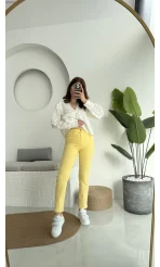 Meyla Sarı Slim Fit Jean Pantolon
