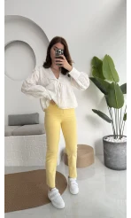 Meyla Sarı Slim Fit Jean Pantolon