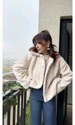 Zr Model Düğmeli Peluş Astarlı Ceket