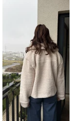 Zr Model Düğmeli Peluş Astarlı Ceket