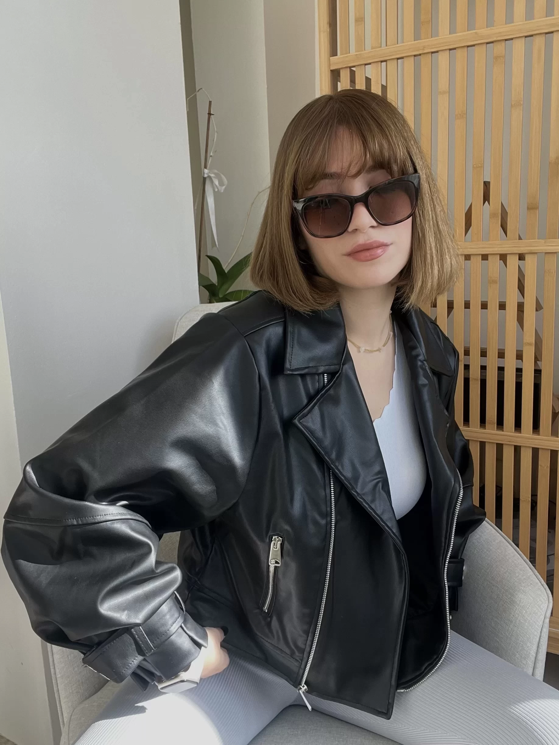 Deri Oversize Ceket