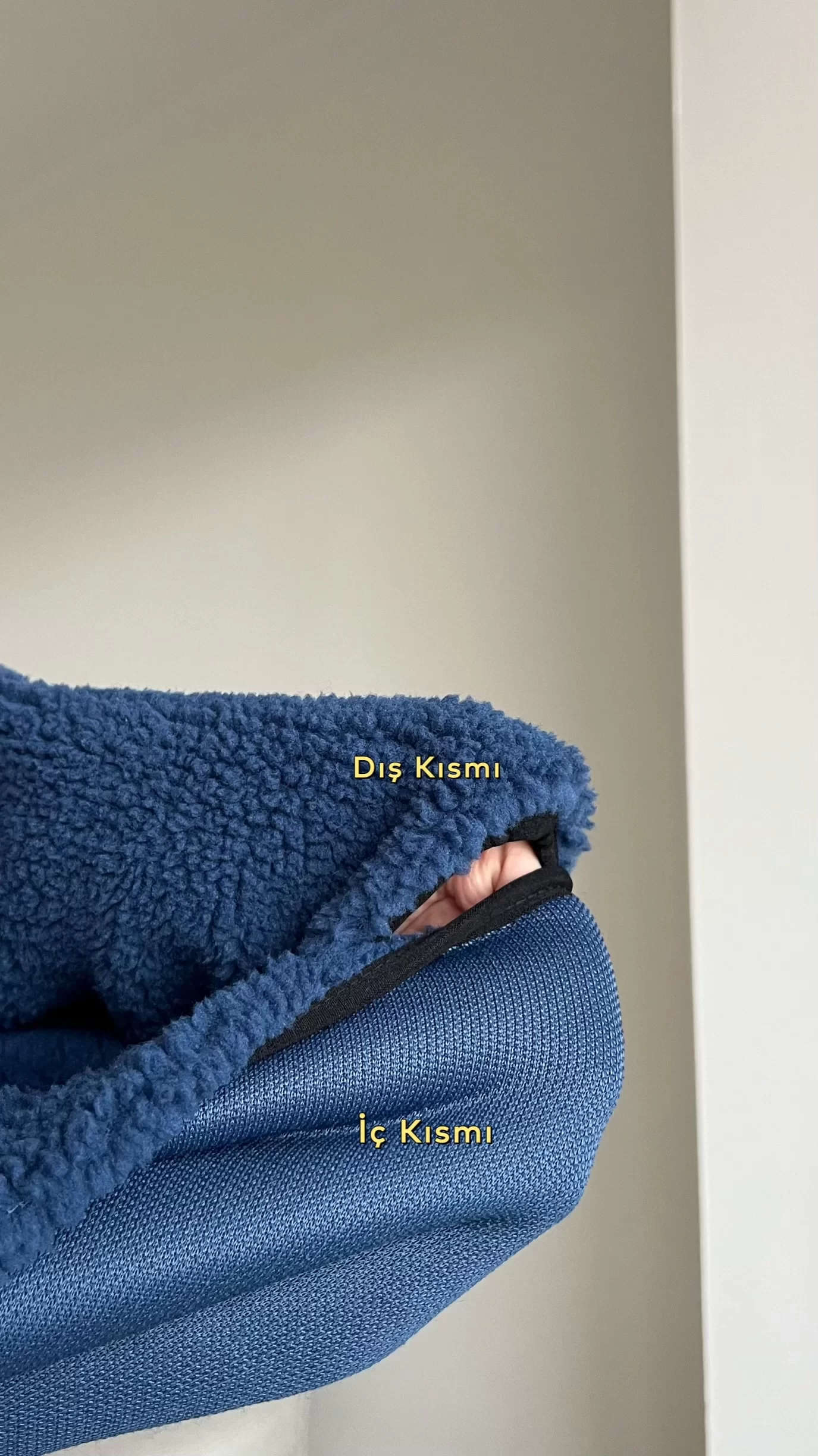 Oversize Peluş Sweatshirt Lacivert
